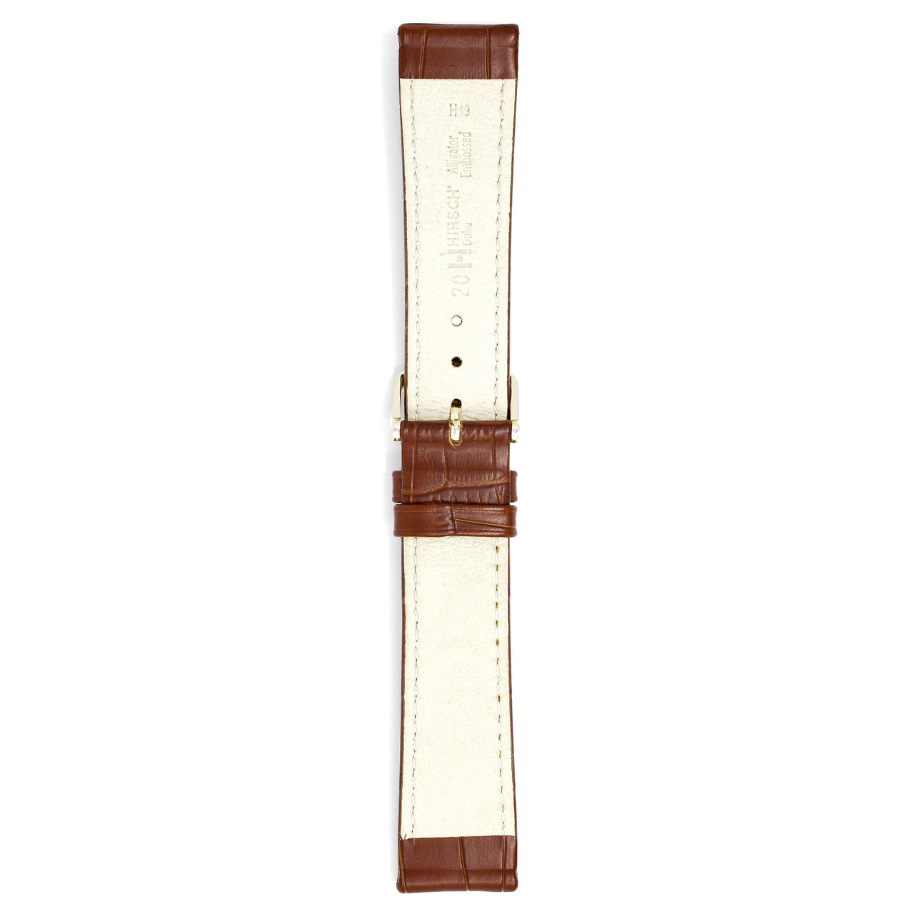 Hirsch Watch Duke 20mm Long Brown Leather Strap