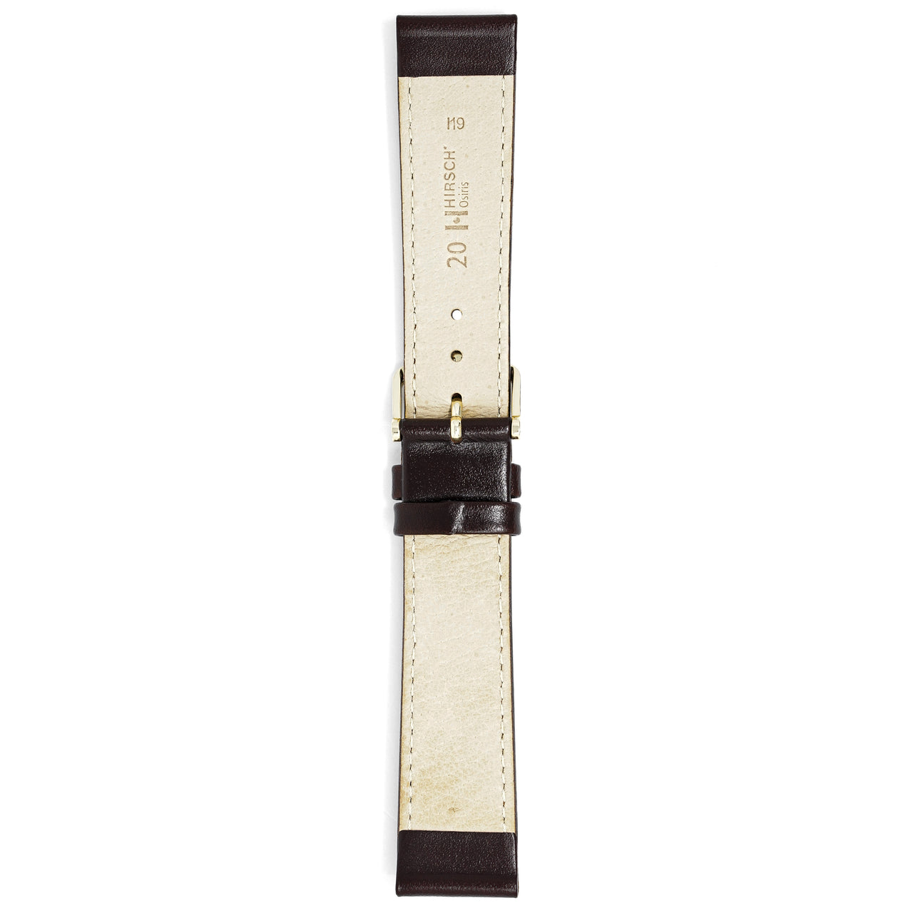 Hirsch Watch Osiris 20mm Long Dark Brown Leather Strap