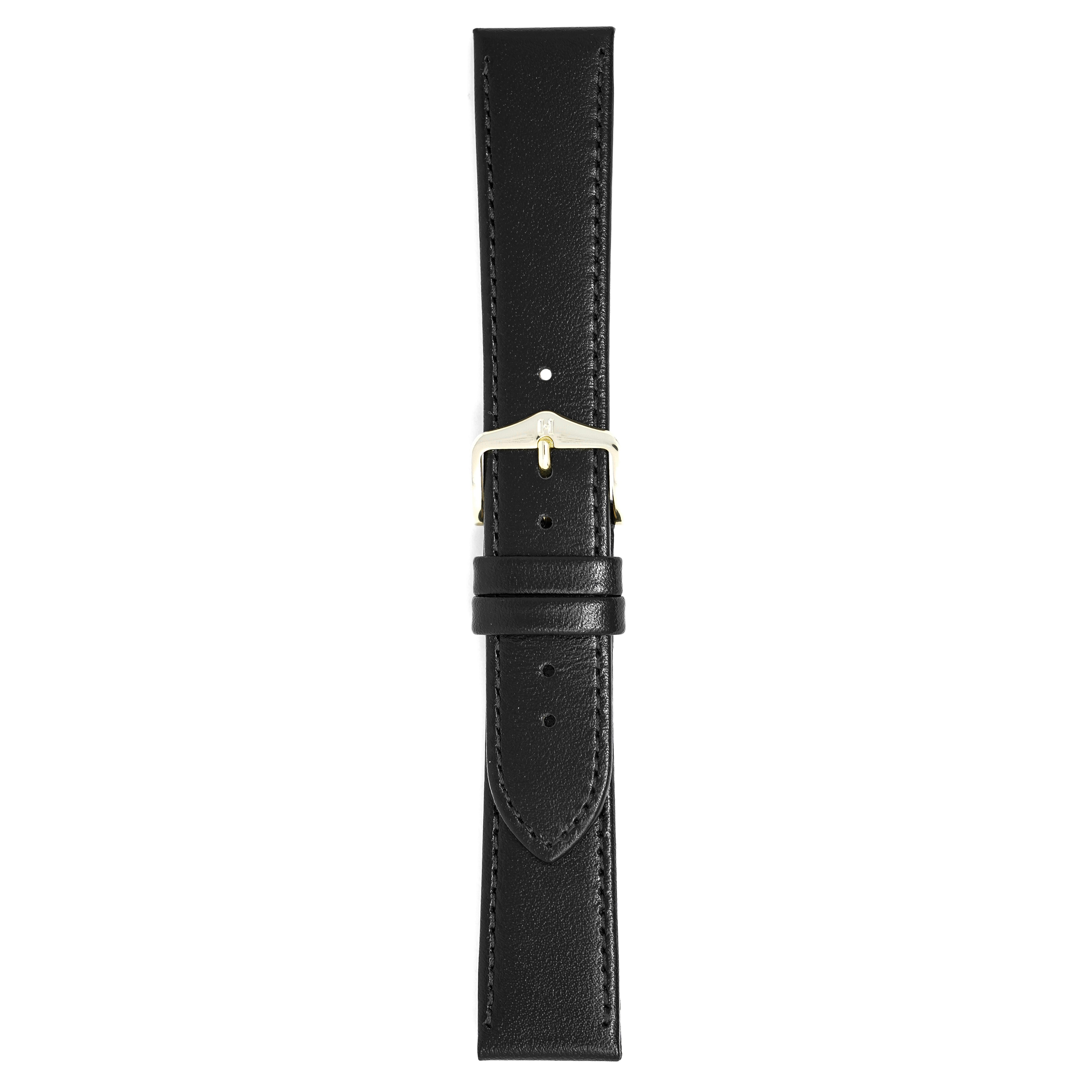 Hirsch Watch Osiris 20mm Long Black Leather Strap