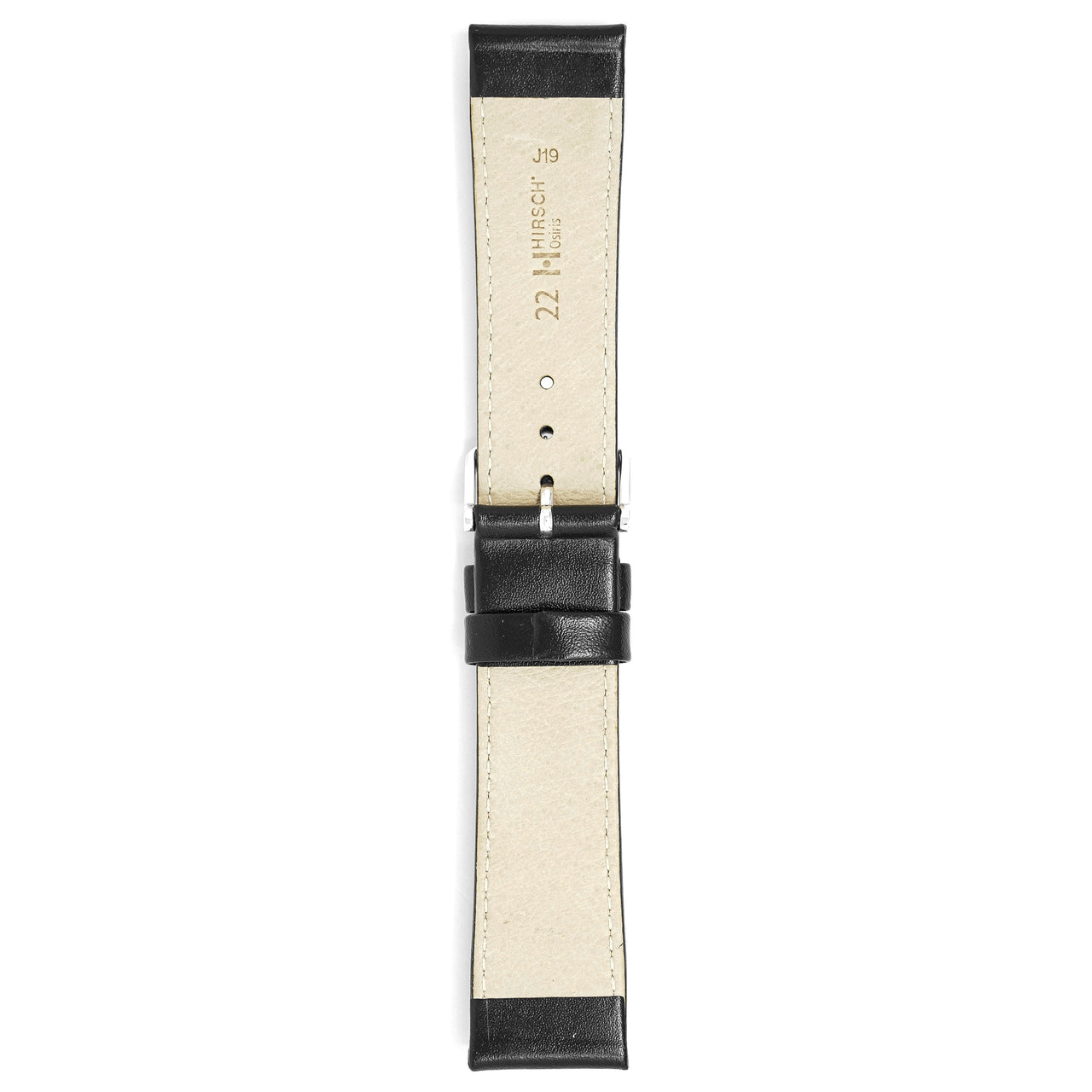 Hirsch Watch Osiris 22mm Long Black Leather Strap