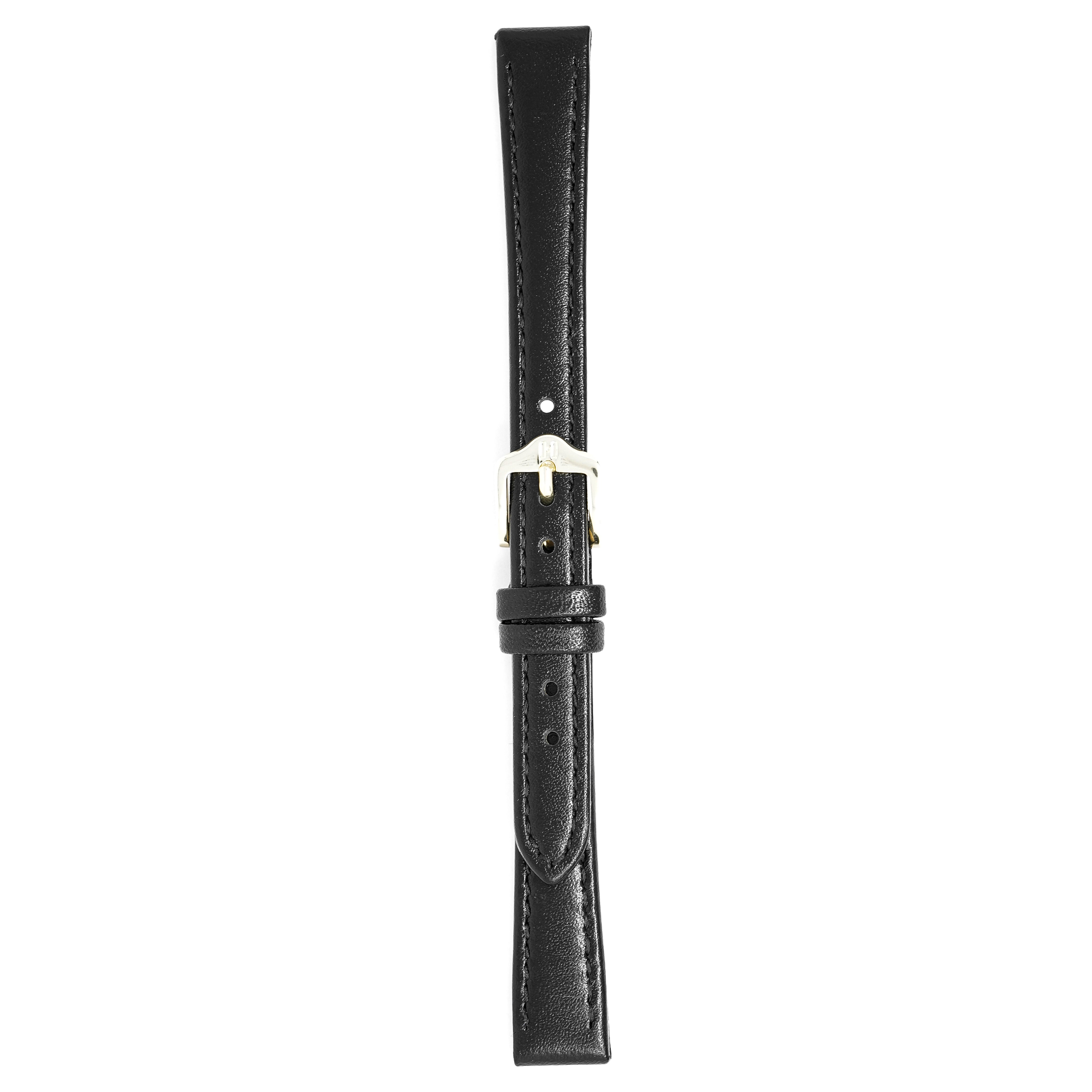 Hirsch Watch Osiris 12mm Medium Black Leather Strap