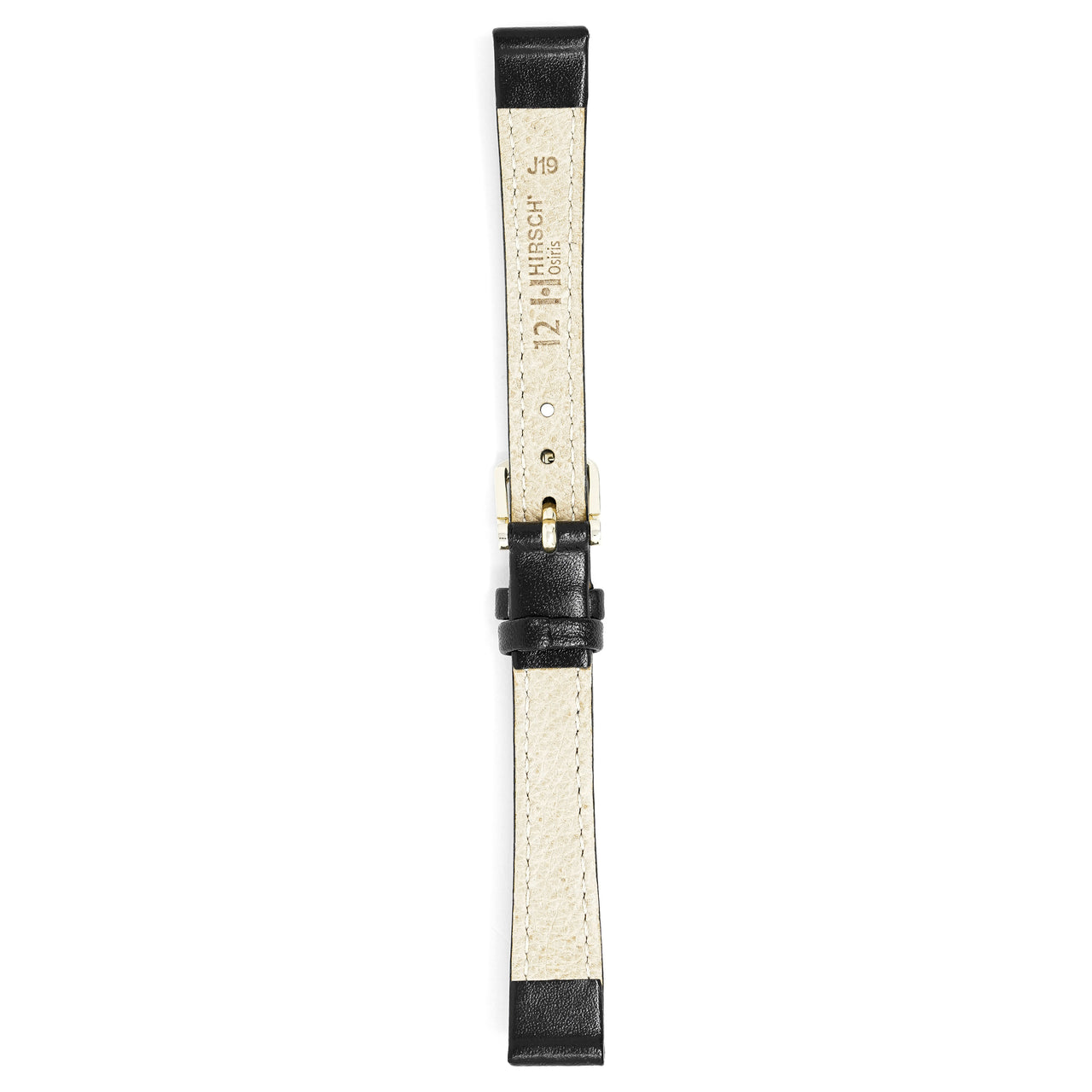 Hirsch Watch Osiris 12mm Medium Black Leather Strap