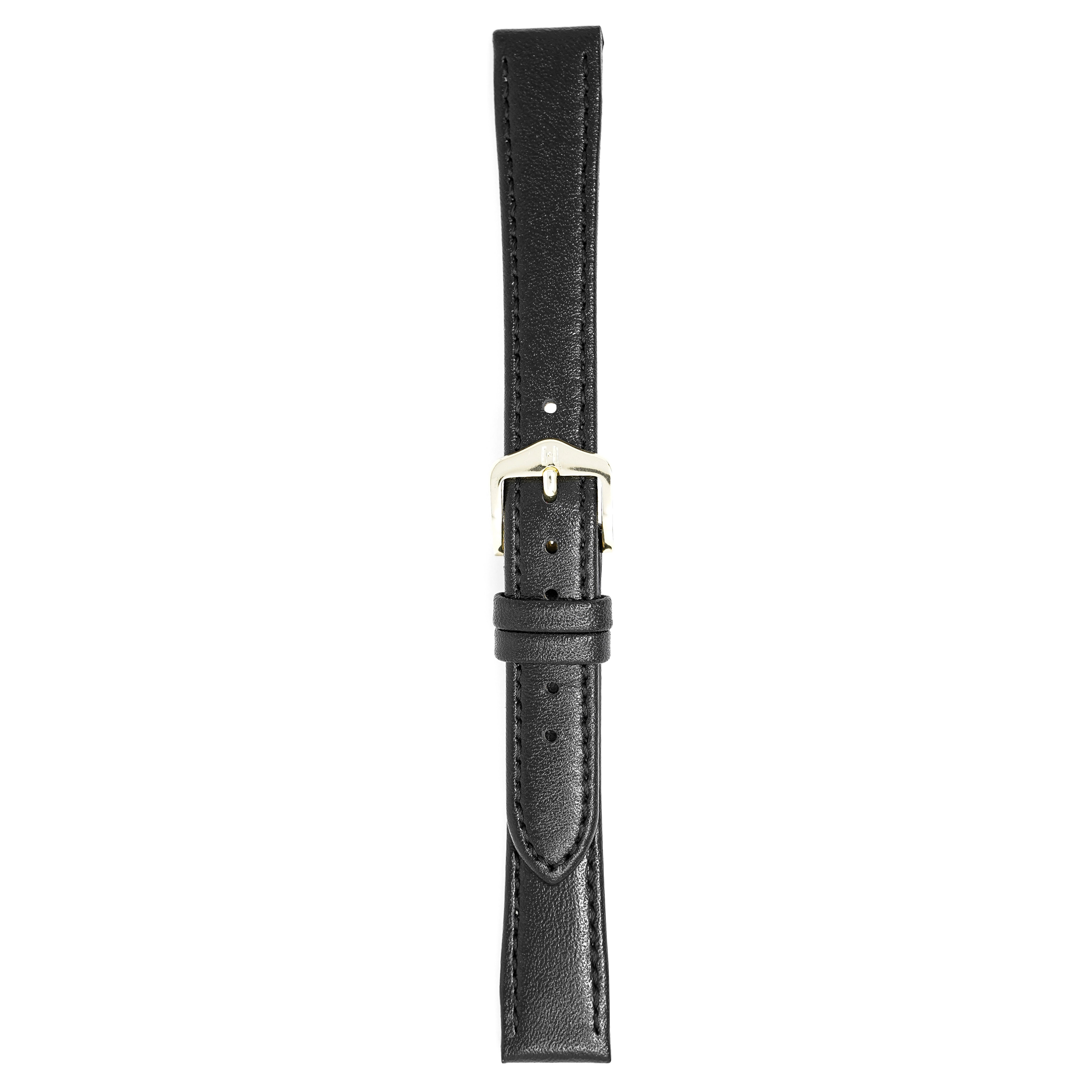 Hirsch Watch Osiris 14mm Medium Black Leather Strap