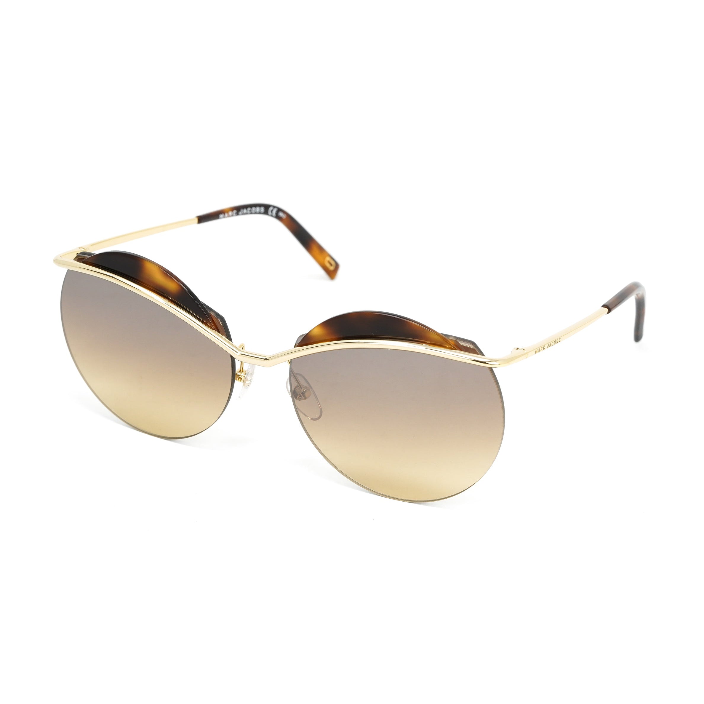 Marc Jacobs Women's Gold Round Sunglasses Brown Tortoise MARC 102/S J5G