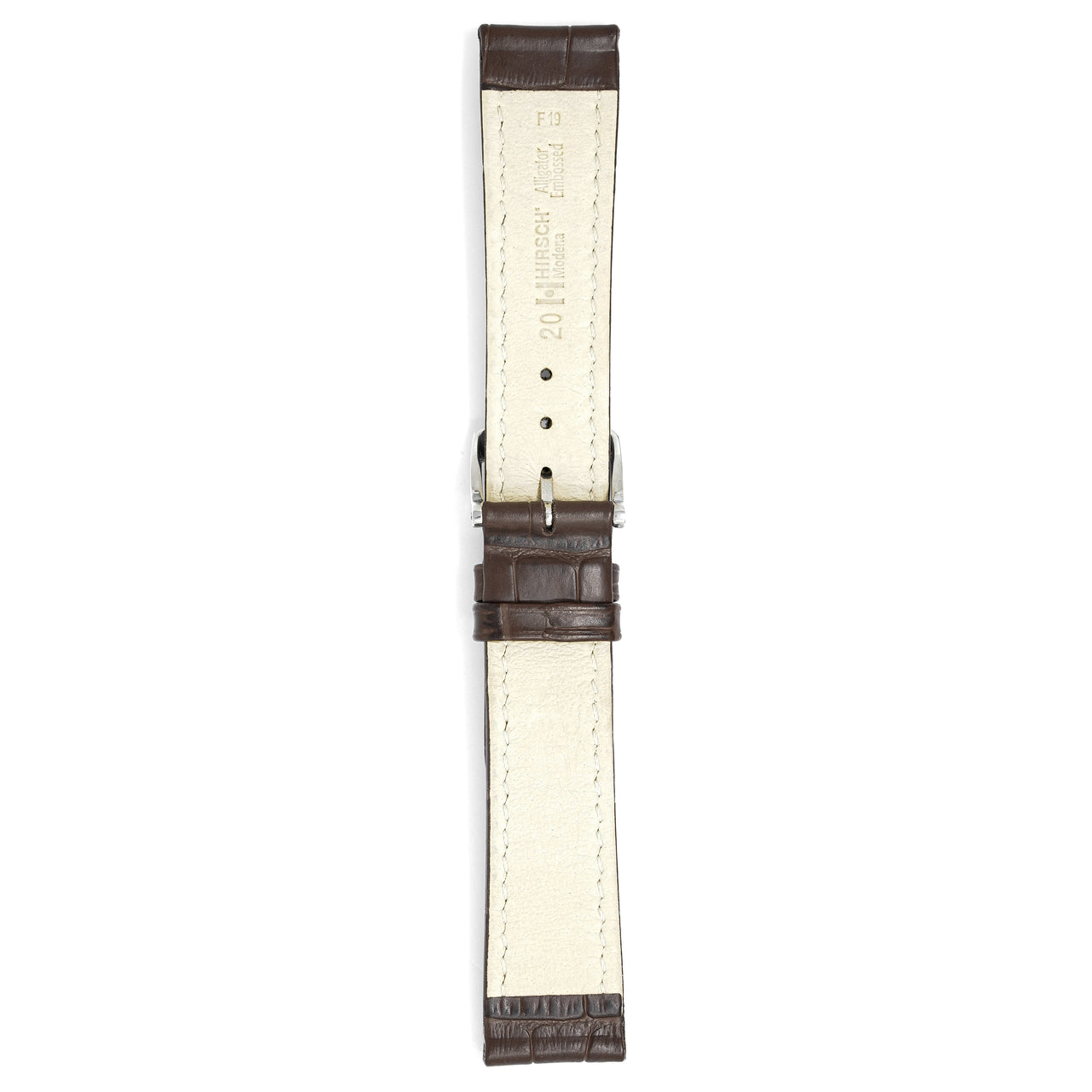 Hirsch Watch Modena 20mm Long Brown Leather Strap