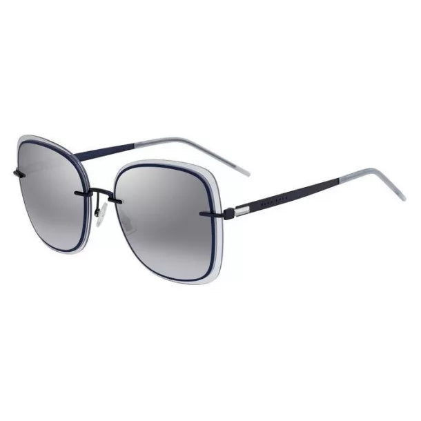 Boss by BOSS Women's Sunglasses Square Rimless Blue/Grey 1167/S PJP/GO