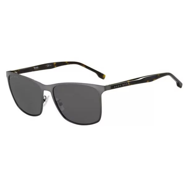 Boss by BOSS Men's Sunglasses Classic Square Ruthenium/Grey 1291/F/S R80