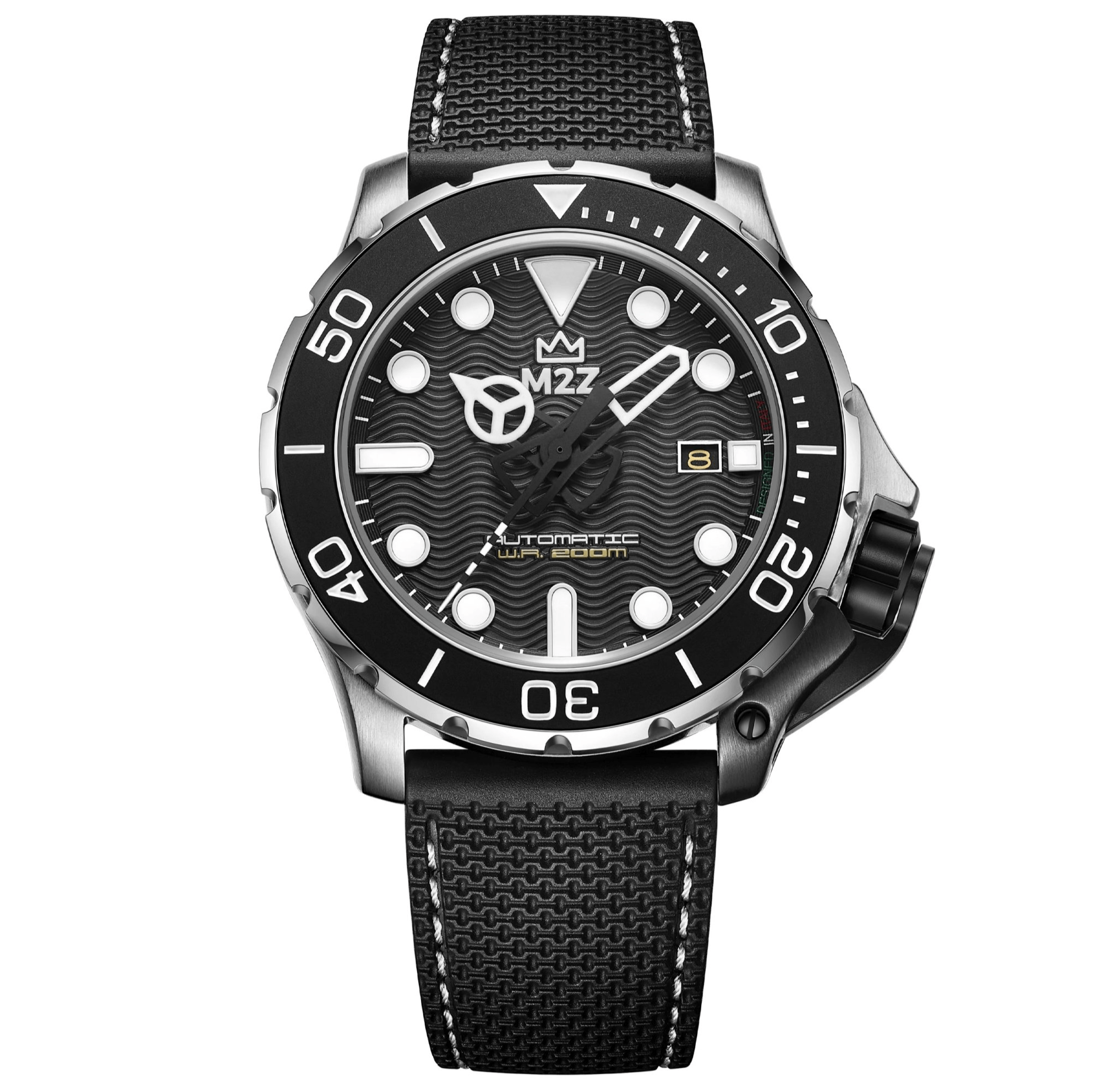 M2Z Men's Watch Diver 200 Black 200-002