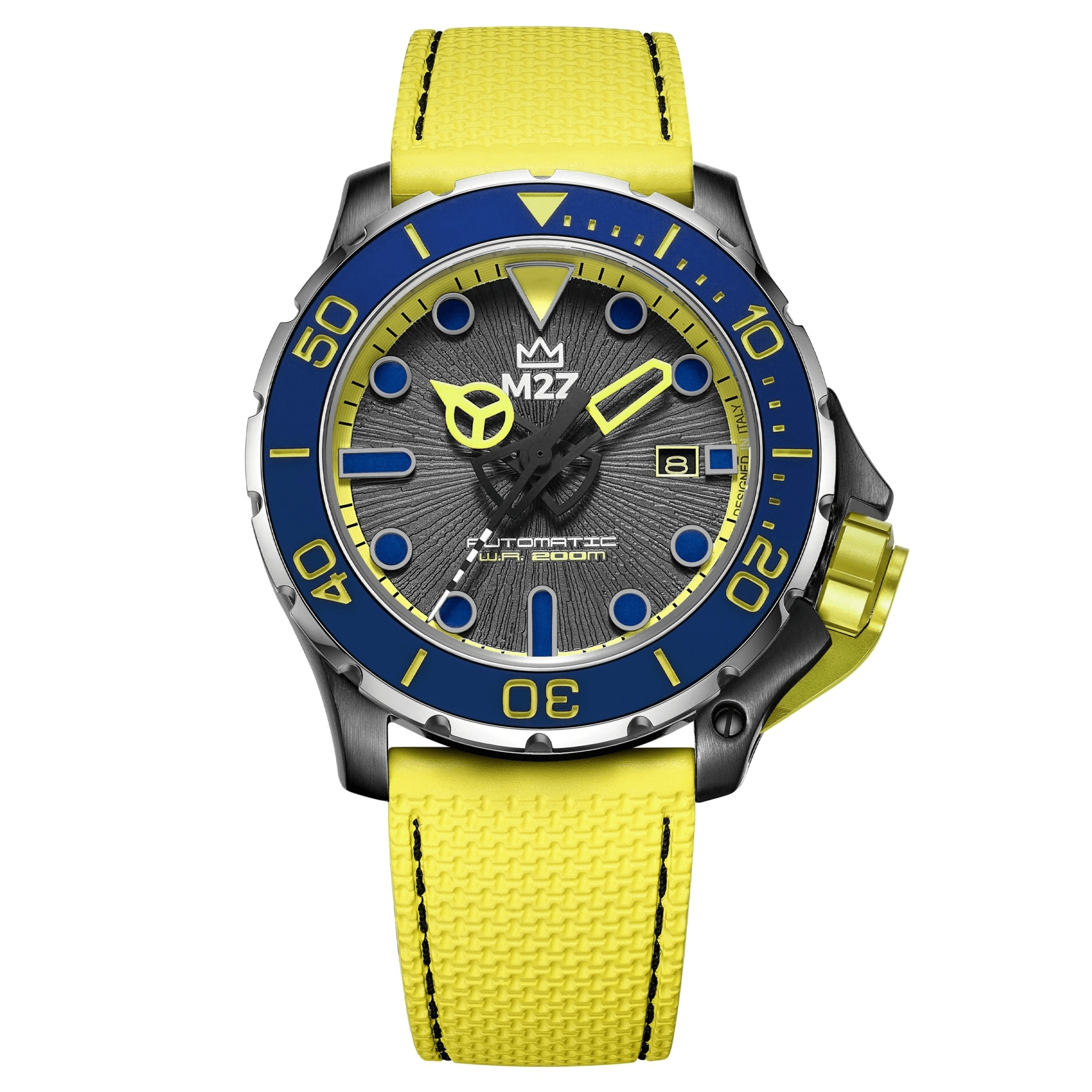 M2Z Men's Watch Diver 200 Yellow IP Black 200-006
