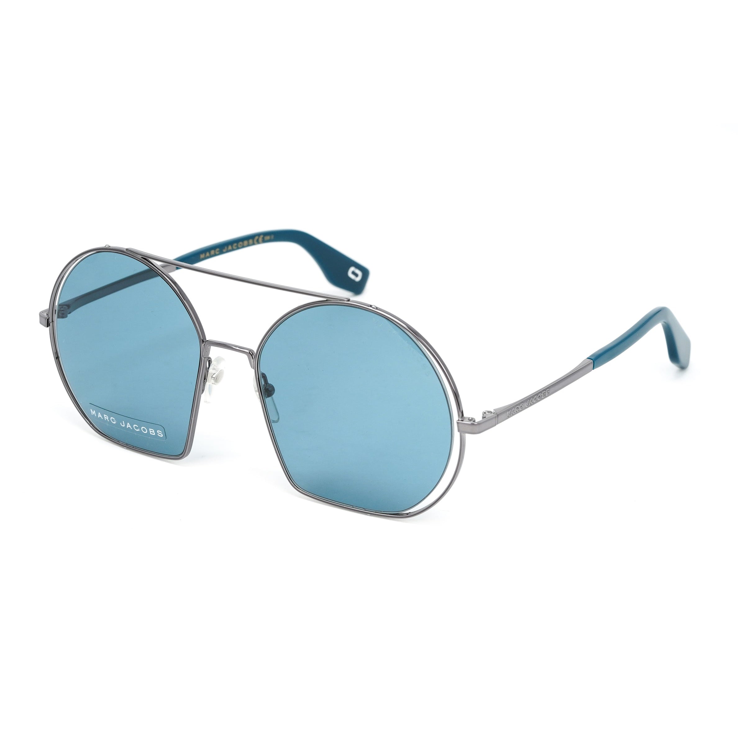 Marc Jacobs Unisex Oversized Pilot Sunglasses Silver Blue MARC 325/S Y6I