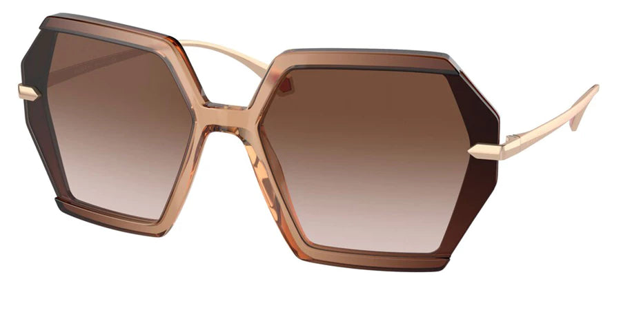 Bvlgari Women's Sunglasses Oversized Hexagonal Brown BV8240F 550313