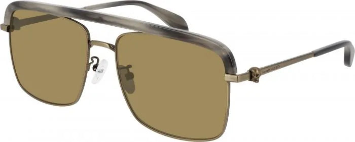 Alexander McQueen Men's Sunglasses Browline Bronze AM0258S-003 59