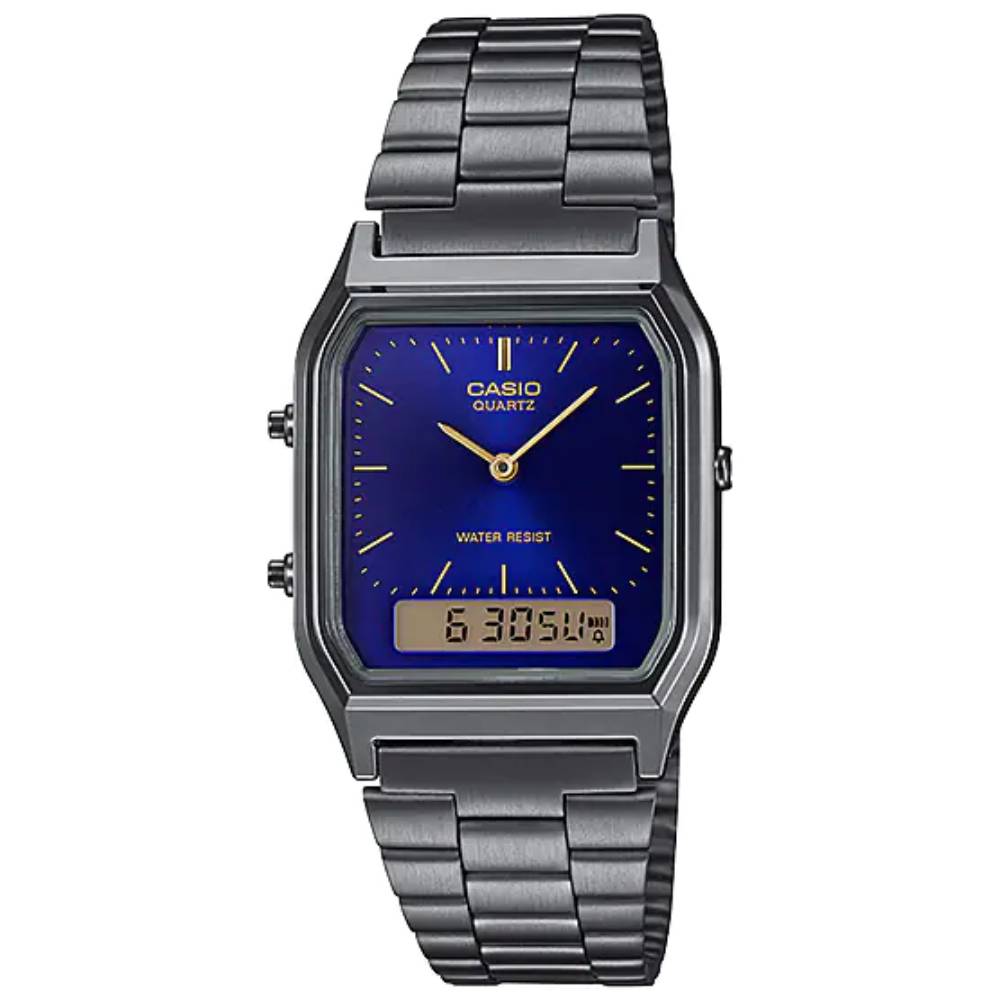 Casio Watch Vintage Retro Dual Time Blue AQ-230GG-2ADF