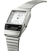 Thumbnail for Casio Watch Vintage White Dual Time Steel Flat Link AQ-800E-7ADF