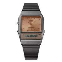 Thumbnail for Casio Watch Vintage IP Grey Dual Time Steel Flat Link AQ-800ECGG-4ADF