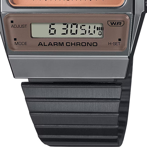 Flat Link Vintage Watch Steel Watches Time Crystals & – Casio Dual IP Grey AQ-800ECGG-4ADF
