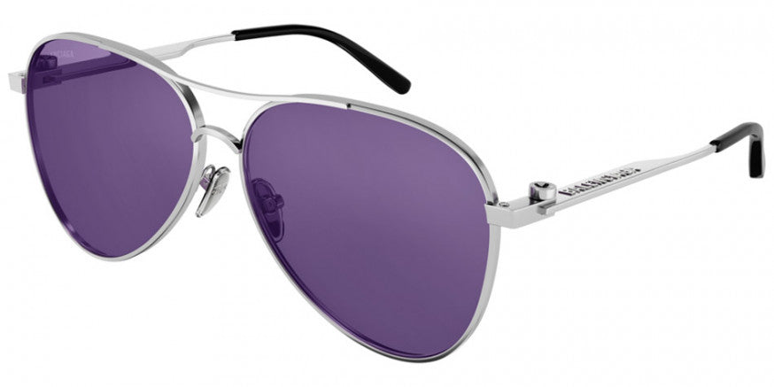 Balenciaga Unisex Sunglasses Pilot Silver/Purple BB0167S-004 62
