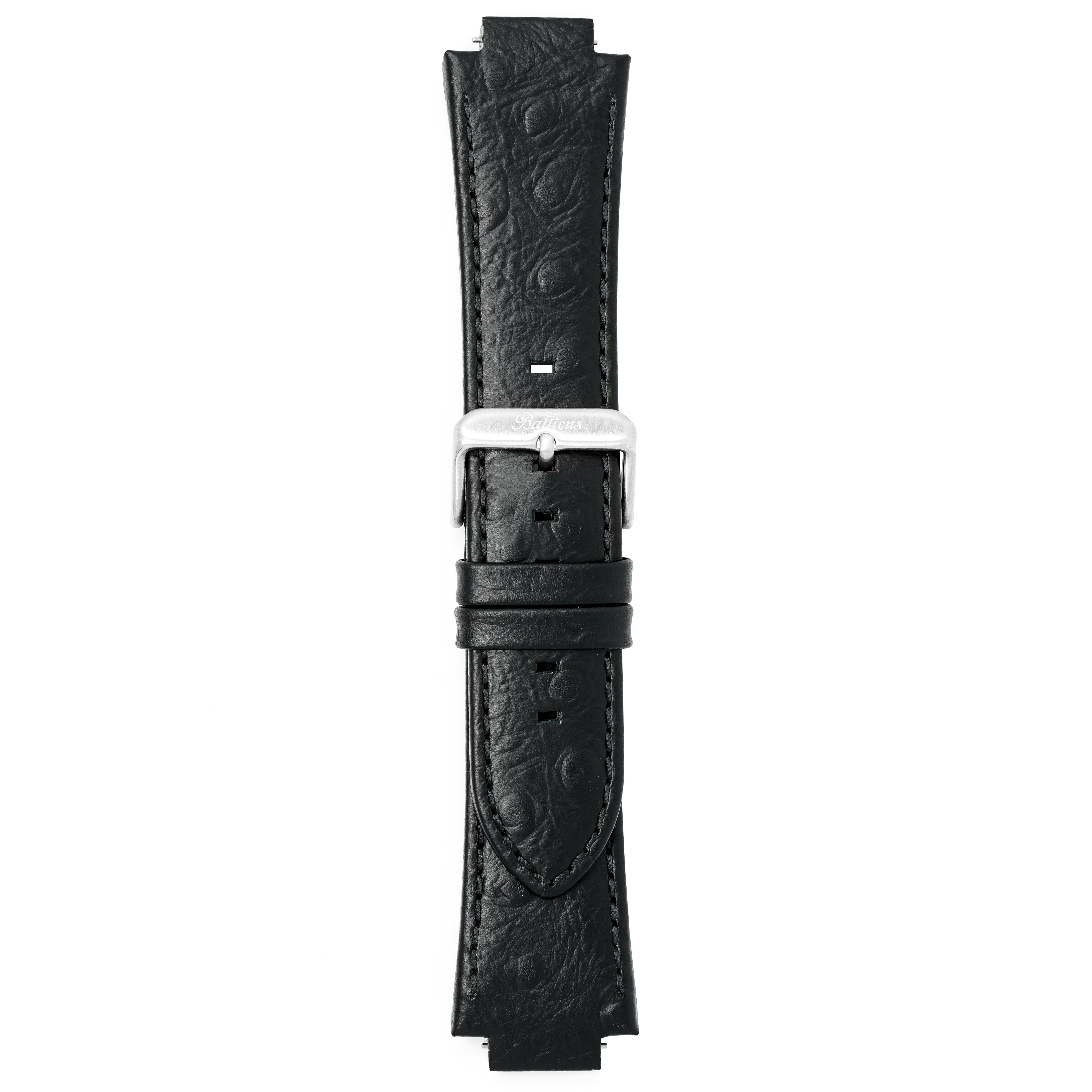 Balticus Watch Black Ostrich Leather Strap