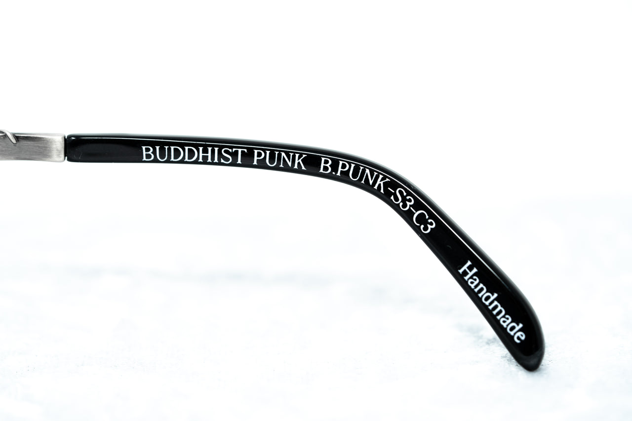 Buddhist Punk Sunglasses Rectangular Antique Silver and Grey
