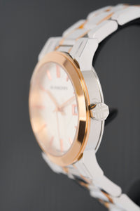 Thumbnail for Burberry Ladies Watch Check Stamped Two Tone 34mm BU9105