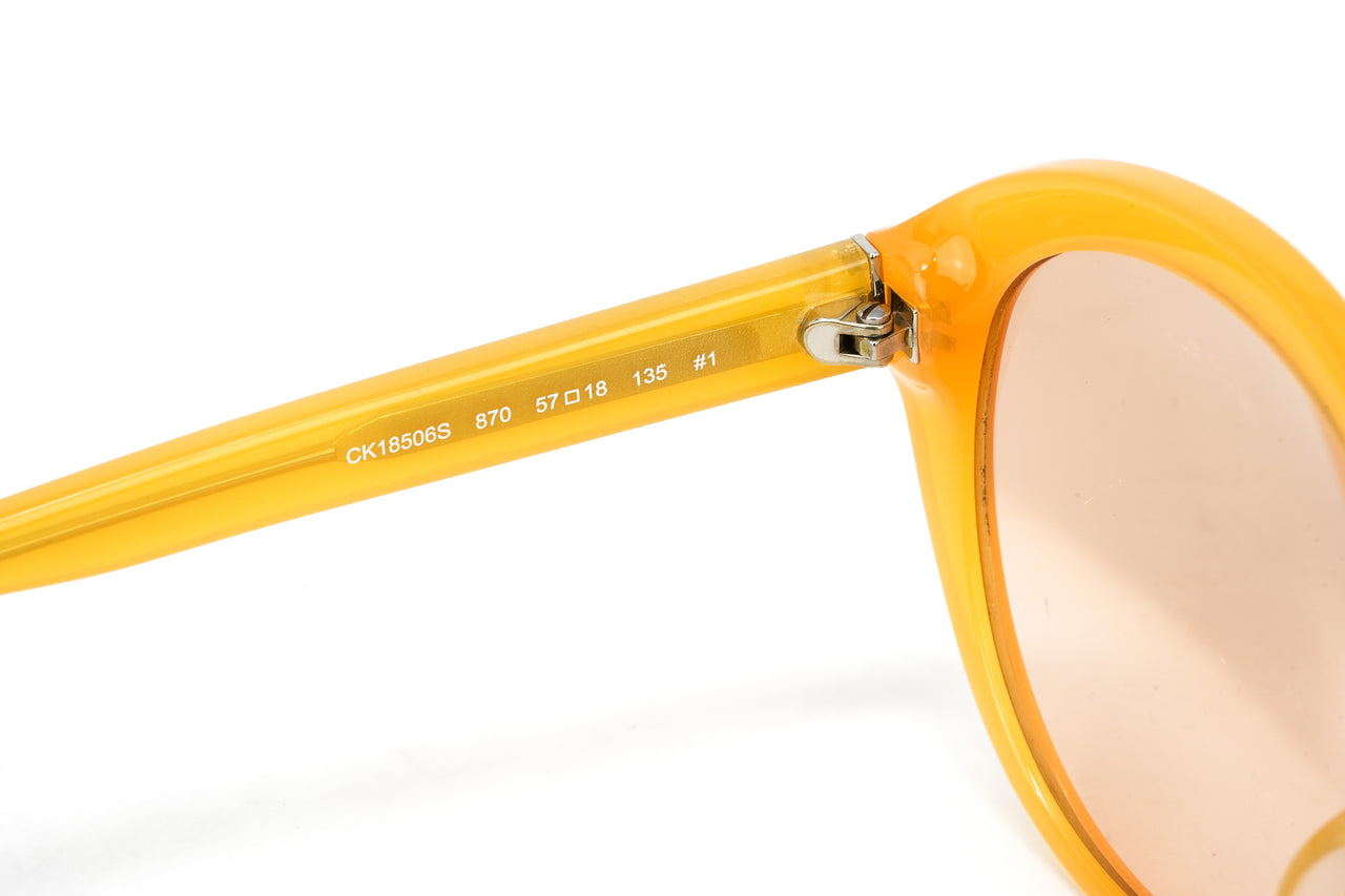 Calvin Klein Women's Sunglasses Oversized Cat Eye Yellow CK18506S 870
