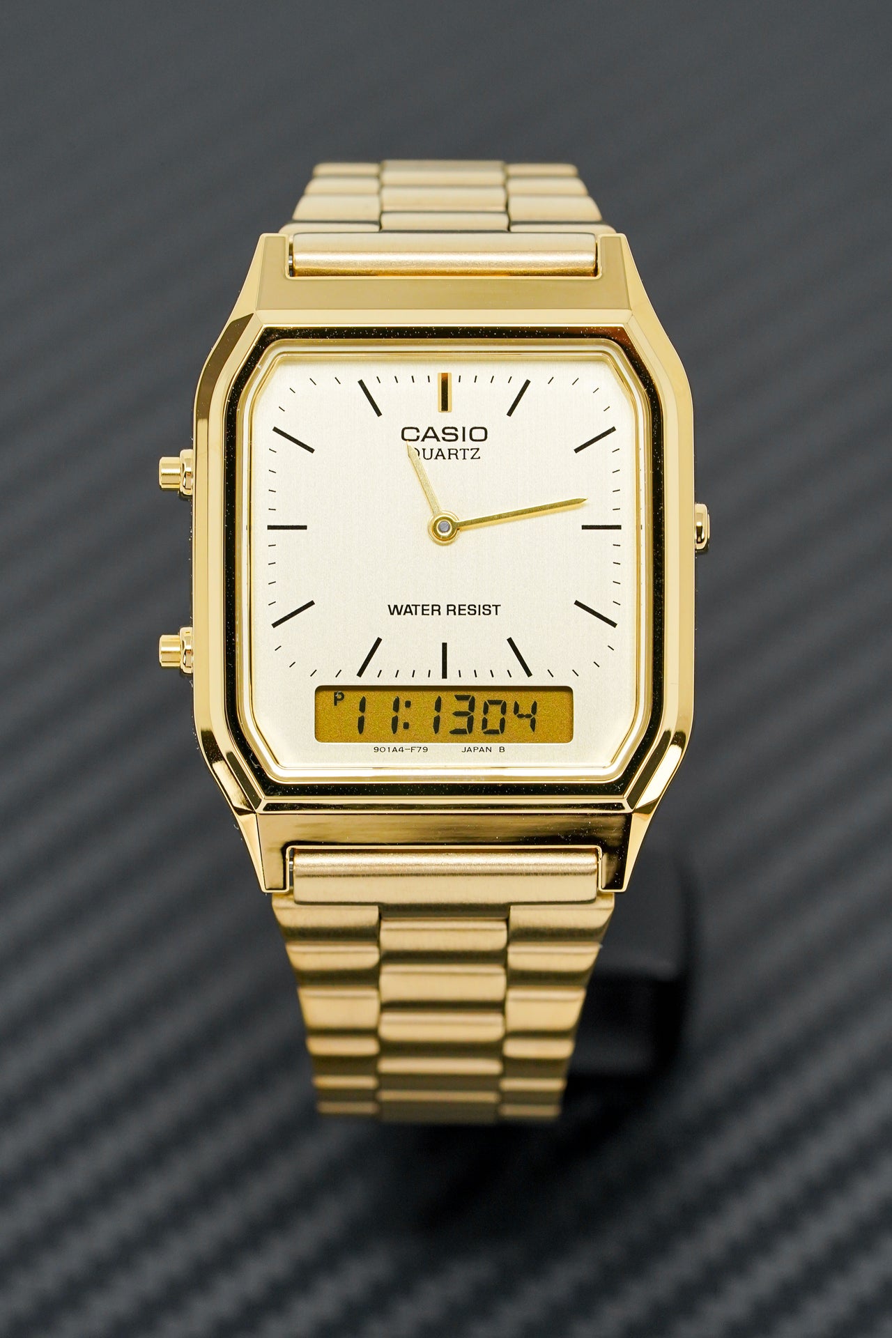 Casio Watch Vintage Retro Dual Time Gold AQ-230GA-9DMQ