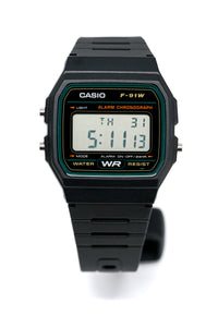 Thumbnail for Casio Watch Classic Sports Digital Black/Green F-91W-3DG