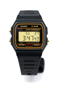 Thumbnail for Casio Watch Classic Sports Digital Black/Gold F-91WG-9QDF