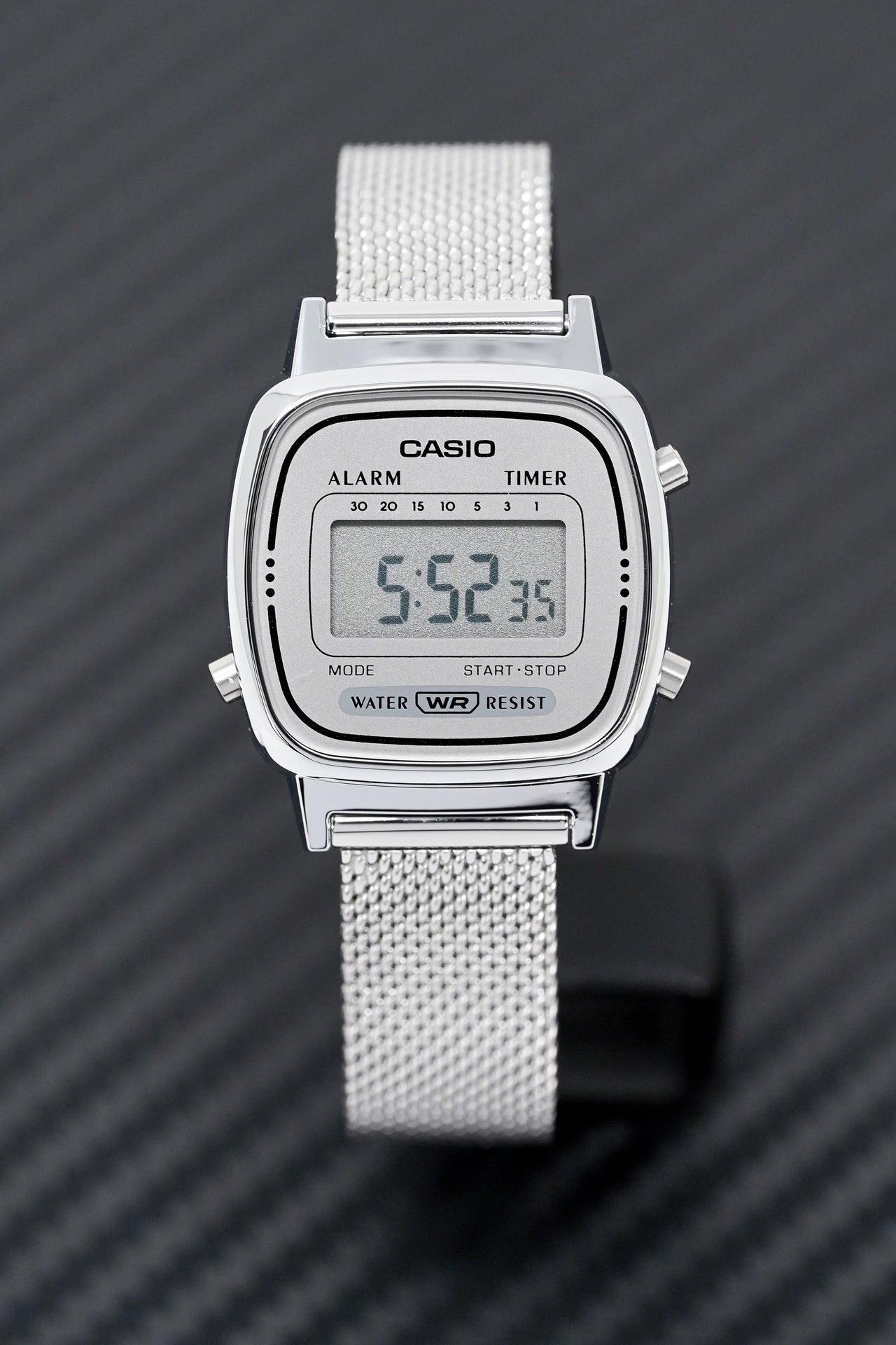 Casio Ladies Watch Digital Vintage Classic Milanese Silver