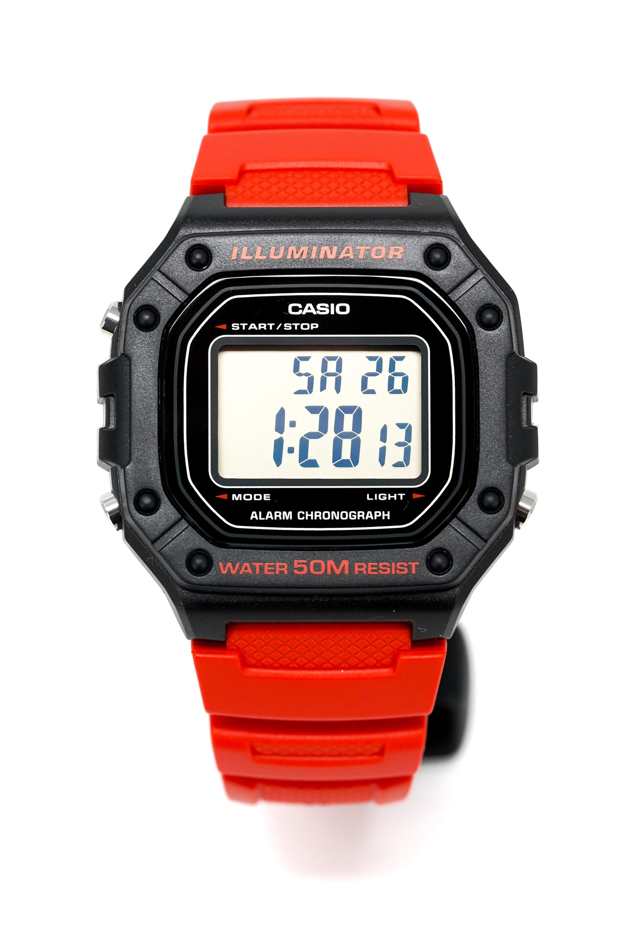 Casio Watch Digital Red W-218H-4BVDF