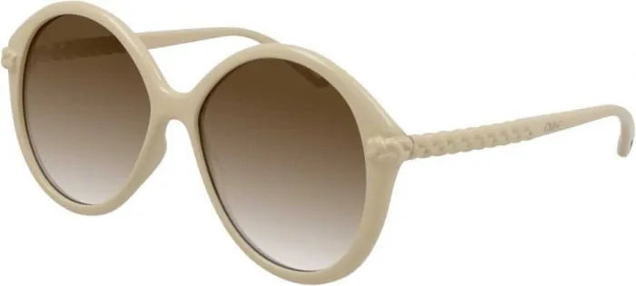 Chloé Women's Sunglasses Oversized Round White/Brown CH0002S-002 58