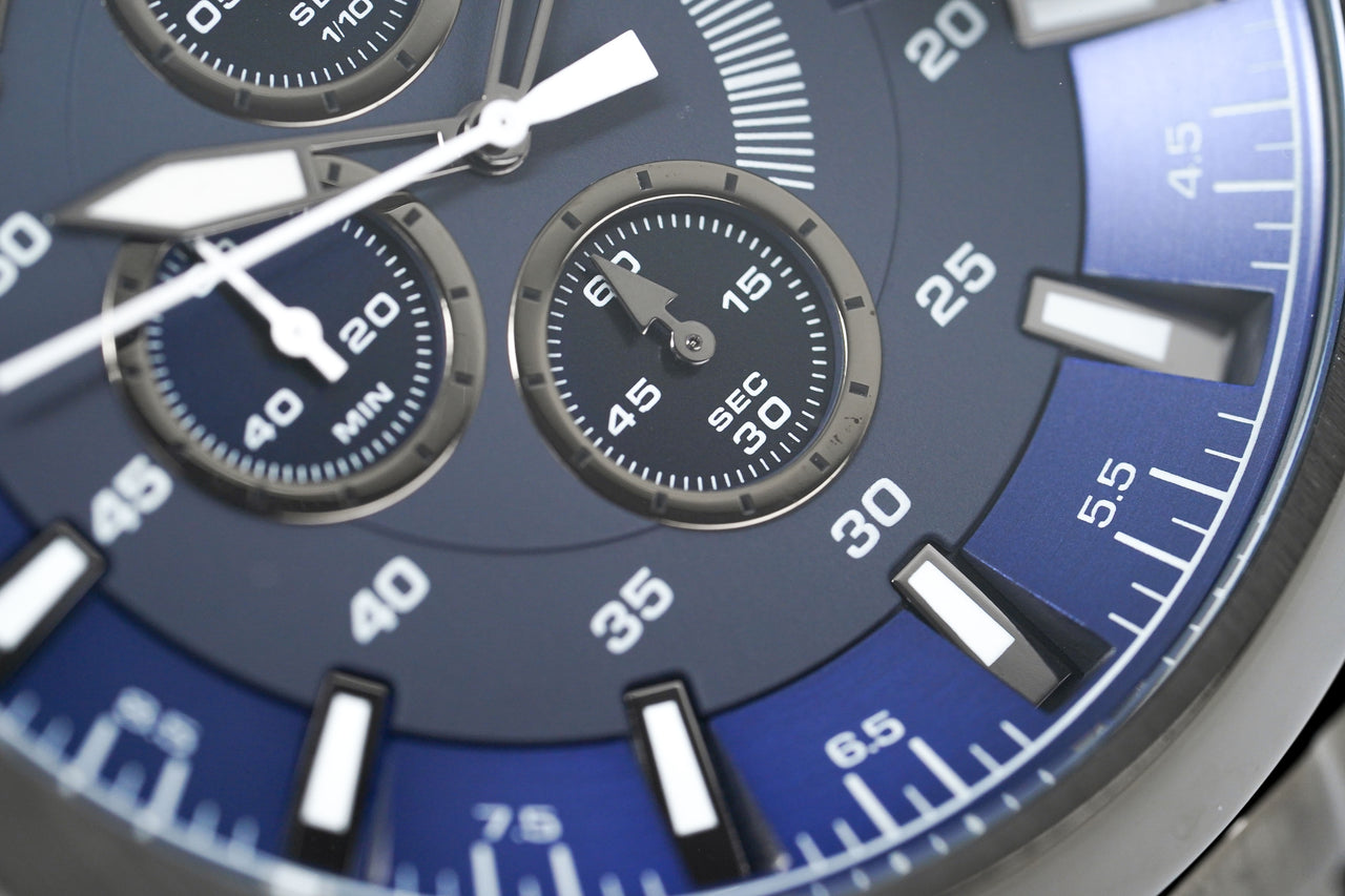 Diesel Men\'s Chronograph Watch Mega Chief Blue – Watches & Crystals