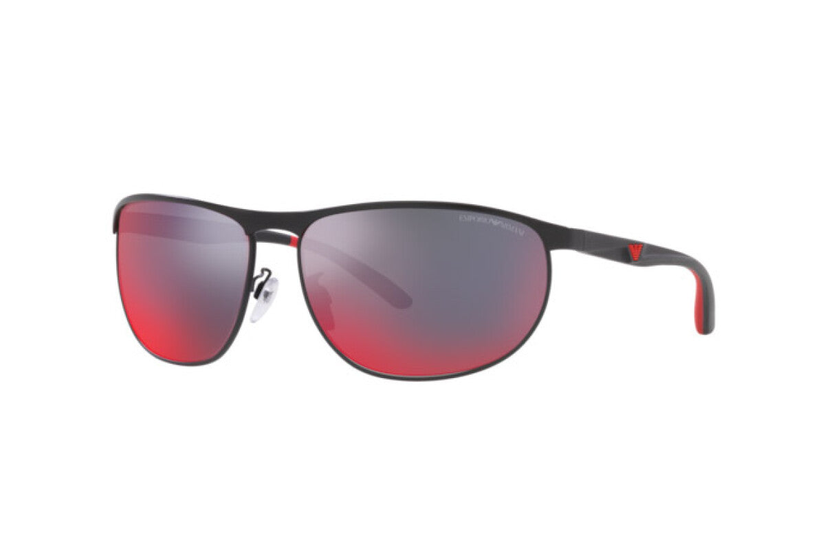 Emporio Armani Men's Sunglasses Wraparound Black/Red EA212430016P