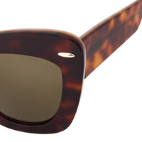 Thumbnail for Erdem Ladies Sunglasses Cat Eye Tortoise Shell and Grey EDM24C3SUN