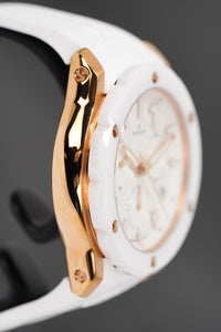 Thumbnail for Edox Ladies Chronograph Watch Chronoffshore-1 White and Rose Gold 38mm 10225 37RB BIR
