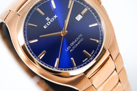 Thumbnail for Edox Men's Automatic Watch Les Bèmonts Ultra Slim Blue Rose Gold 42mm 80114 37R BUIR