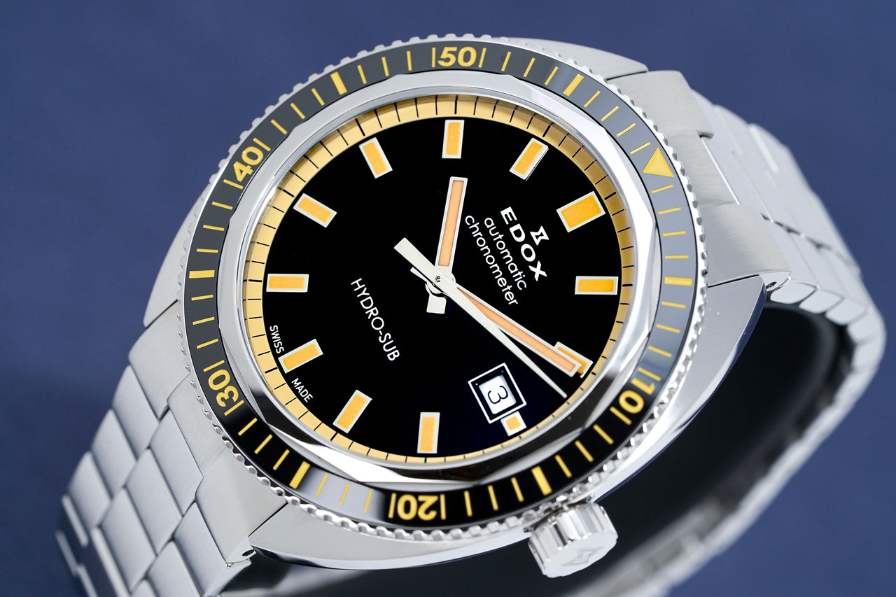 Edox Watch Hydro-Sub 1965 Chronometer Limited Edition Black 80128-3NBM-NIB