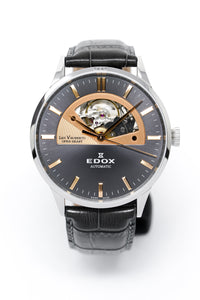 Thumbnail for Edox Men's Automatic Watch Les Vauberts Open Heart Rose Gold 43mm 850143GIR