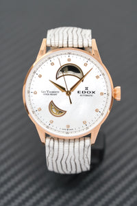 Thumbnail for Edox Women's Automatic Watch Les Vauberts Open Heart Rose Gold 37mm 8501937RANADR