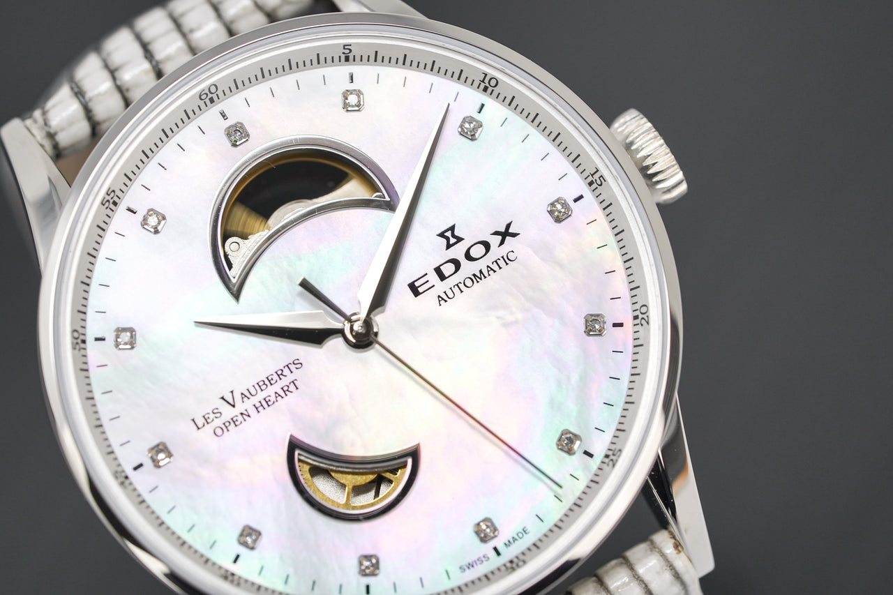 Edox Women's Automatic Watch Les Vauberts Open Heart 37mm 850193ANADN