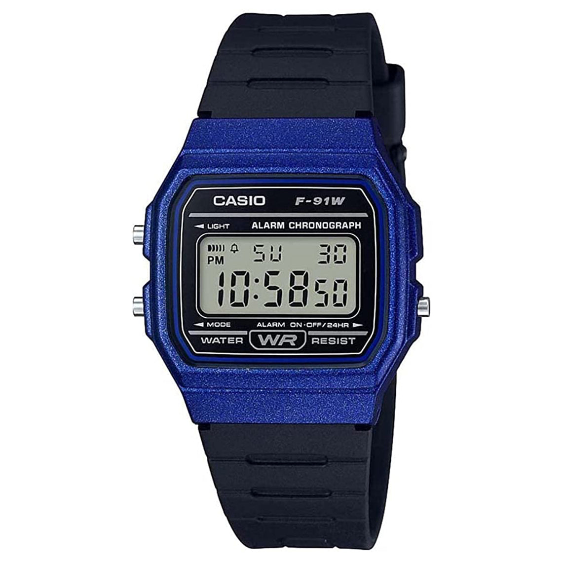 Casio Watch Classic Sports Digital Black/Blue F-91WM-2ADF – Watches &  Crystals