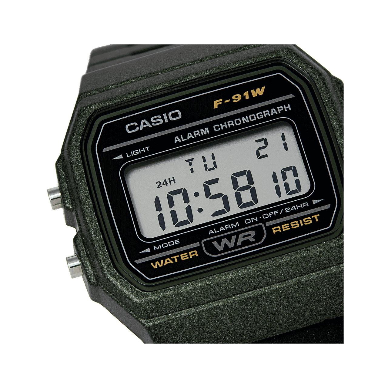 Casio Watch Classic Sports Digital Black/Green F-91WM-3ADF