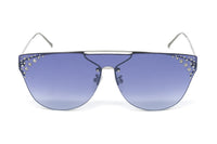 Thumbnail for Furla Women's Sunglasses Rimless Browline Silver/Blue SFU225 579X