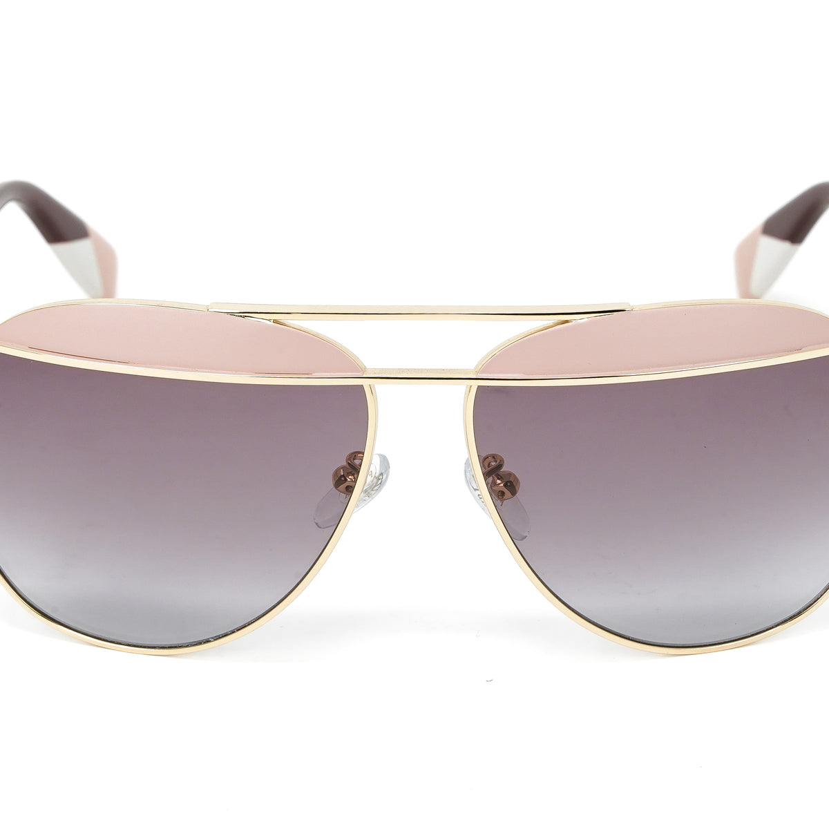 Furla pink crystal mirror aviator sunglasses display picture 1