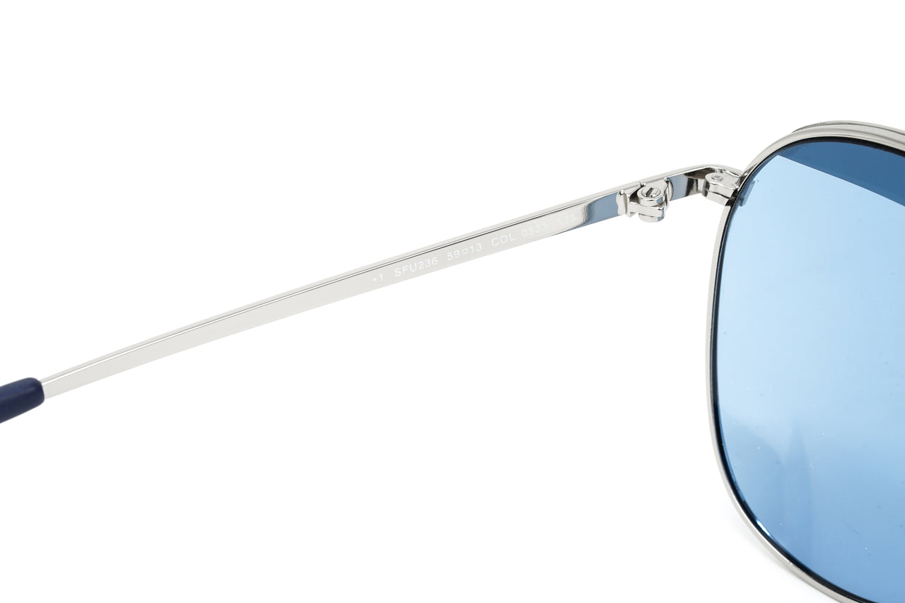 Furla Women's Sunglasses Pilot Silver/Blue SFU236 0523