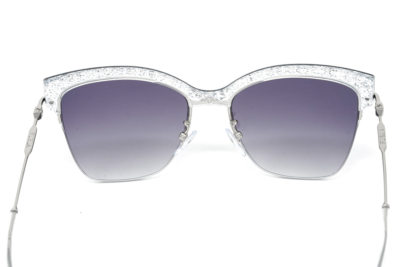 Furla Women's Sunglasses Browline Silver/Purple SFU312 0579