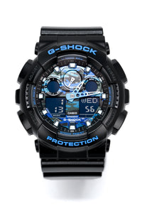 Thumbnail for Casio G-Shock Watch Men's Blue Camo GA-100CB-1ADR