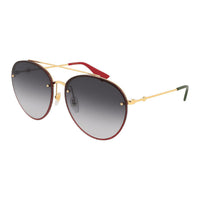 Thumbnail for Gucci Women's Sunglasses Oversized Pilot Gold/Red GG0351S-001 62