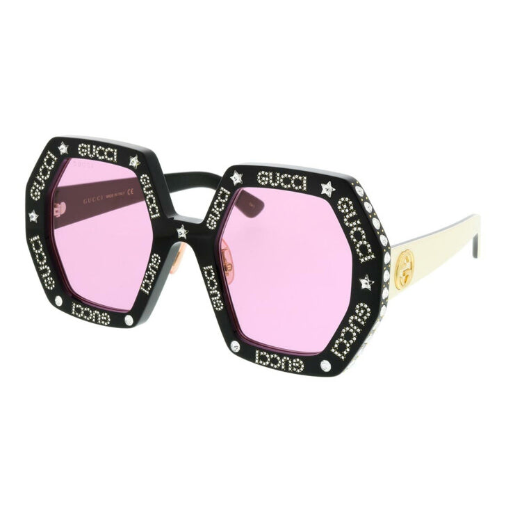 Gucci Women's Sunglasses Oversized Round Hexagon Pink GG0772S-012 55
