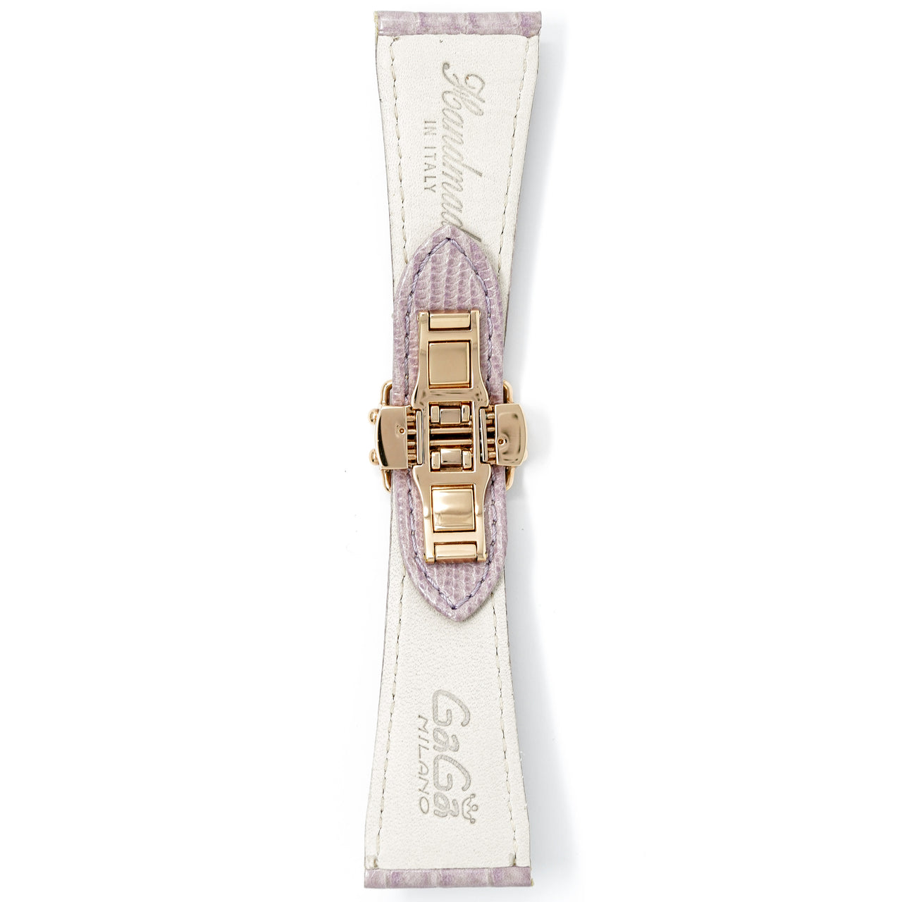 Gagà Milano Watch Lilac Lizard Leather Butterfly Strap
